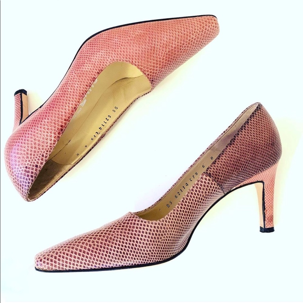 Salvatore Ferragamo Two Toned Snakeskin Pumps - Picture 3 of 15